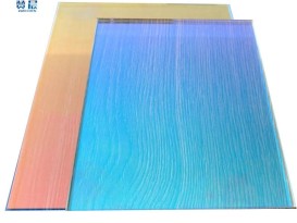 彩色EVA漸變夾膠 炫彩鍍膜玻璃 炫綠炫橙炫藍(lán)